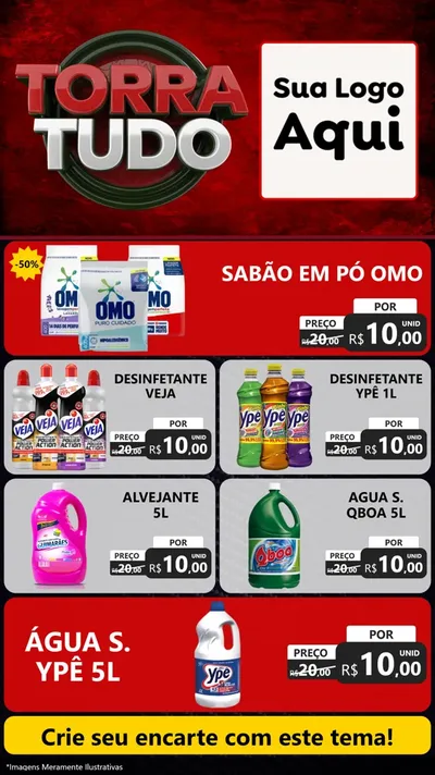 Modelo de TV para TV Vertical com o tema Torra Tudo para Produtos de Limpeza