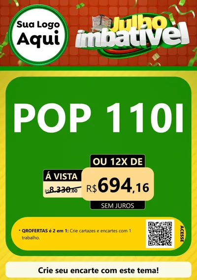 Modelo de Cartaz para Cartaz A4 Vertical com o tema Julho Imbatível para Concessionaria de Motos