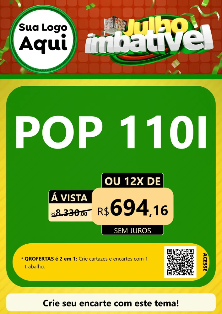 Modelo de Cartaz para Cartaz A4 Vertical com o tema Julho Imbatível para Concessionaria de Motos