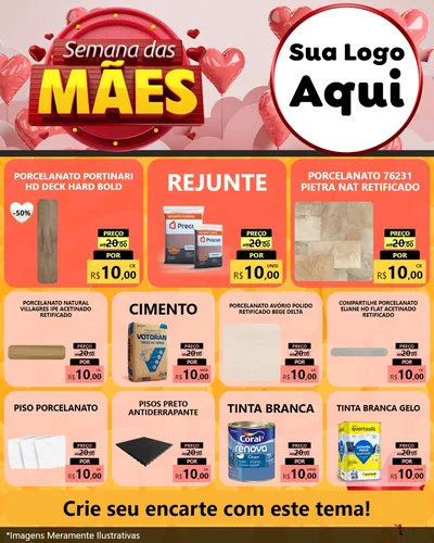 Modelo de Rede Social para Feed Instagram com o tema Semana das Mães para Pisos e revestimentos