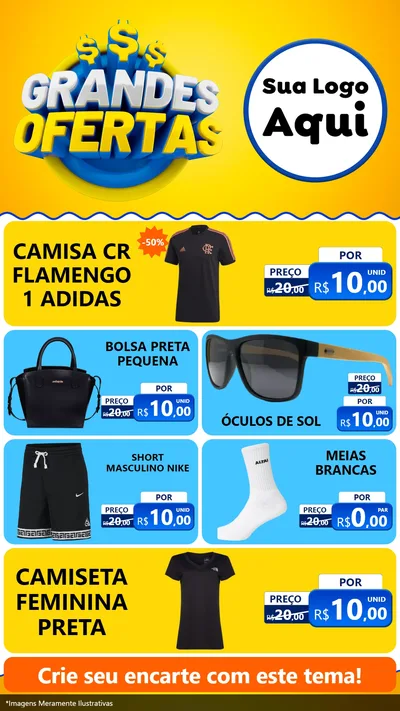 Modelo de TV para TV Vertical com o tema Grandes Ofertas para Roupas e acessórios