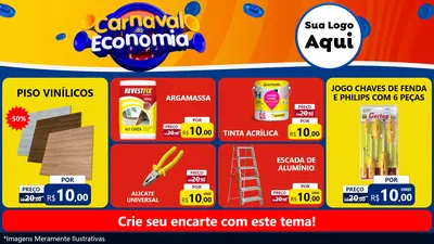 Modelo de TV para TV Horizontal com o tema Carnaval da Economia para Material para Construção