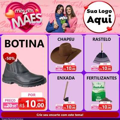 Modelo de Rede Social para Feed Facebook com o tema Mês Das Mães para Agropecuária