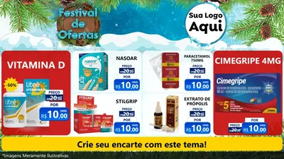 Modelo de TV para TV Horizontal com o tema Festival de Ofertas - Inverno para Farmácia