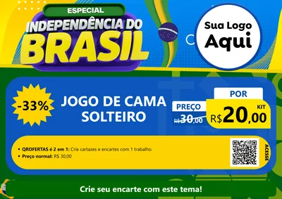 Modelo de Cartaz para Cartaz A4 Horizontal com o tema Especial Independência do Brasil para Cama, Mesa e Banho