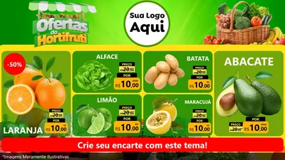Modelo de TV para TV Horizontal com o tema Ofertas do Hortifrúti para Hortifrúti