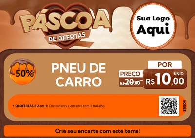 Modelo de Cartaz para Cartaz A4 Horizontal com o tema Páscoa de Ofertas para Auto peças