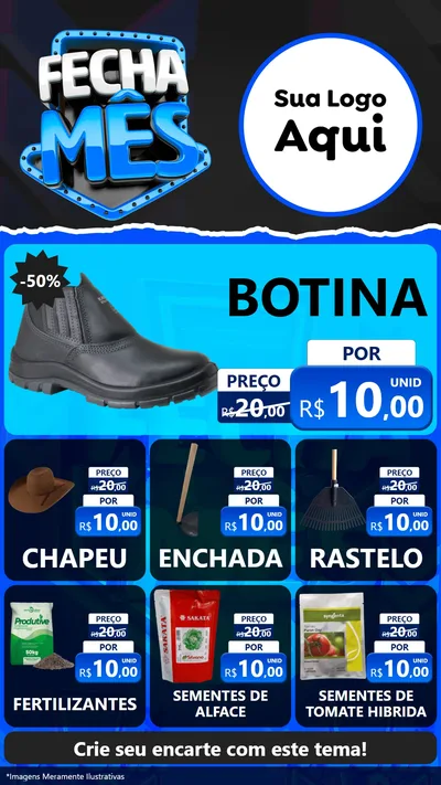 Modelo de Rede Social para Stories com o tema Fecha Mês para Agropecuária