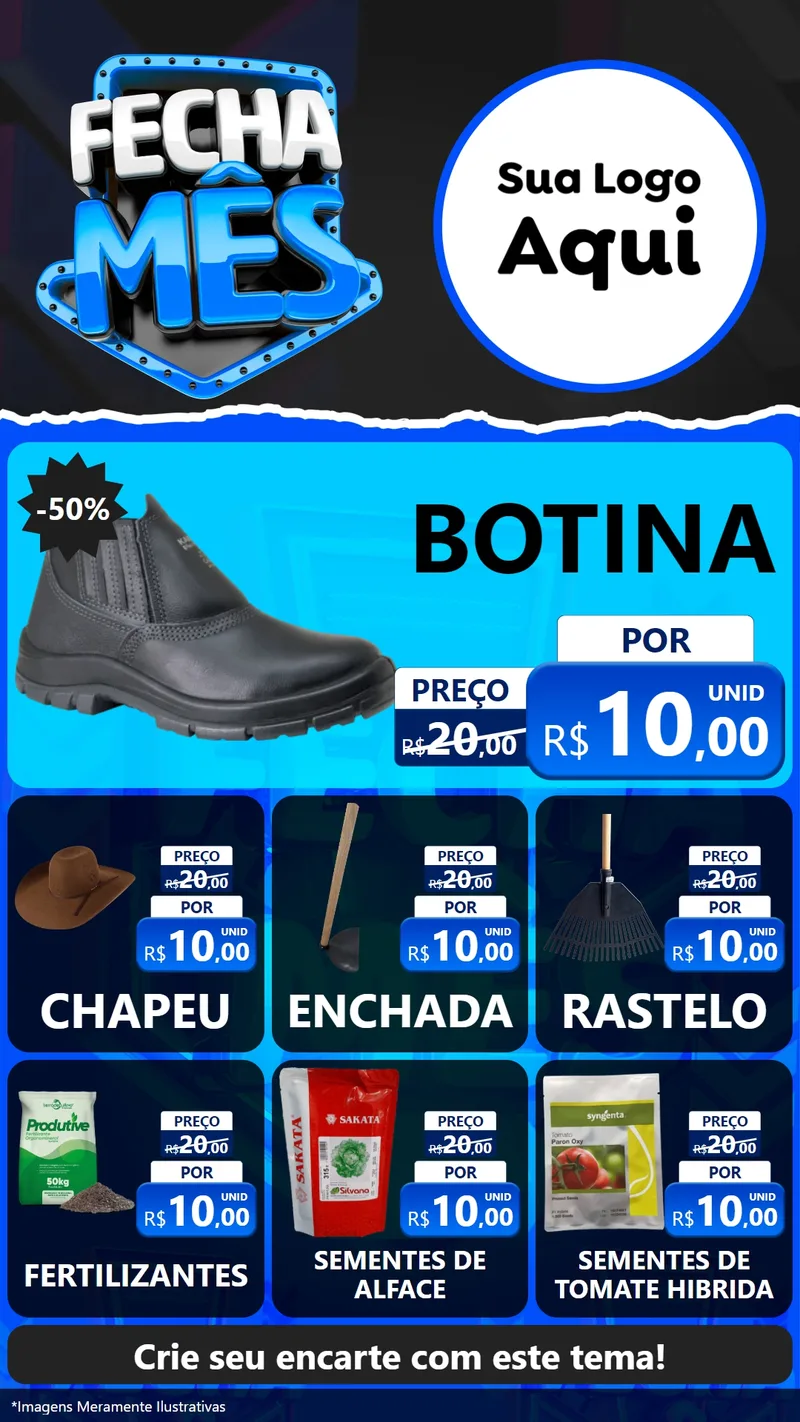 Modelo de Rede Social para Stories com o tema Fecha Mês para Agropecuária