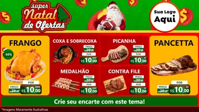 Modelo de TV para TV Horizontal com o tema Super Natal de Ofertas para Assados