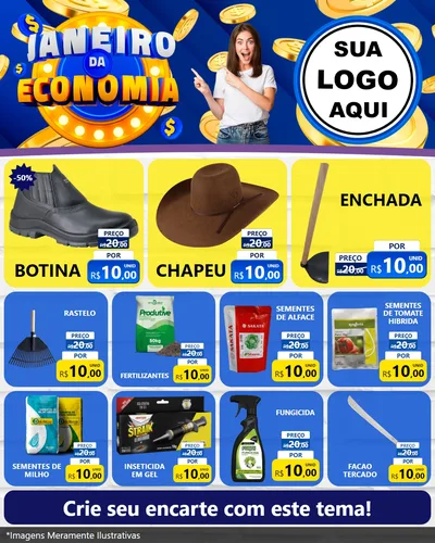 Modelo de Rede Social para Feed Instagram com o tema Janeiro da Economia para Agropecuária