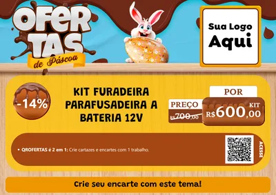 Modelo de Cartaz para Cartaz A4 Horizontal com o tema Ofertas de Páscoa para Maquinas e Ferramentas