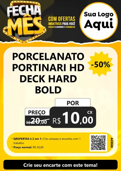 Modelo de Cartaz para Cartaz A4 Vertical com o tema Fecha Mês para Pisos e revestimentos