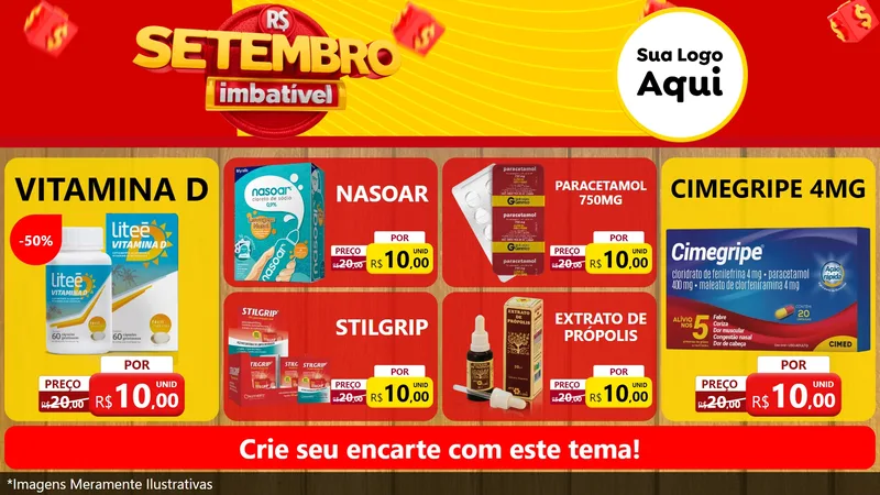 Modelo de TV para TV Horizontal com o tema Setembro Imbatível para Farmácia