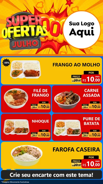 Modelo de TV para TV Vertical com o tema Super Ofertas Julho para Restaurante