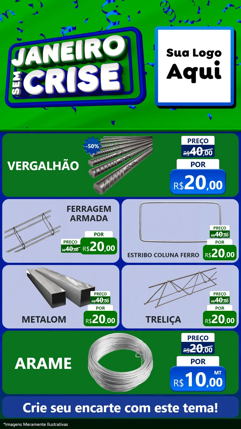 Modelo de TV para TV Vertical com o tema Janeiro Sem Crise para Ferragens