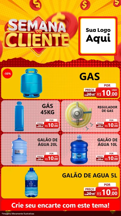 Modelo de TV para TV Vertical com o tema Semana do Cliente para Água e gás