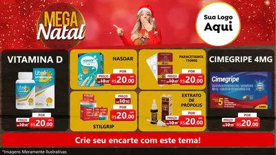Modelo de TV para TV Horizontal com o tema Mega Natal para Farmácia
