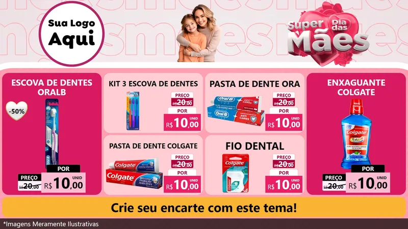 Modelo de TV para TV Horizontal com o tema Super Dia Das Mães para Higiene Pessoal