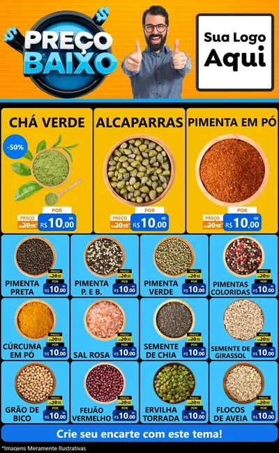 Modelo de Encarte para Encarte Grande com o tema Preço Baixo para Produtos Naturais