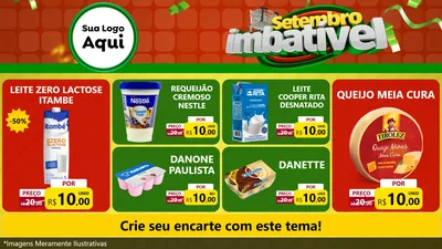Modelo de TV para TV Horizontal com o tema Setembro Imbatível para Frios e Laticínios