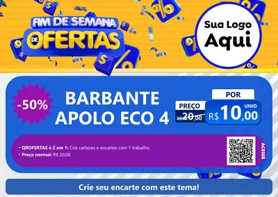 Modelo de Cartaz para Cartaz A4 Horizontal com o tema Fim de Semana de Ofertas para Armarinho e Aviamentos