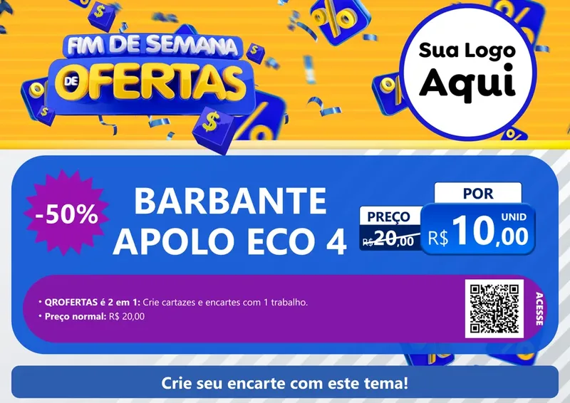 Modelo de Cartaz para Cartaz A4 Horizontal com o tema Fim de Semana de Ofertas para Armarinho e Aviamentos
