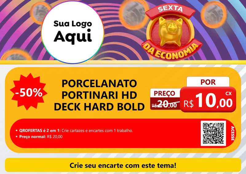 Modelo de Cartaz para Cartaz A4 Horizontal com o tema Sexta da Economia para Pisos e revestimentos