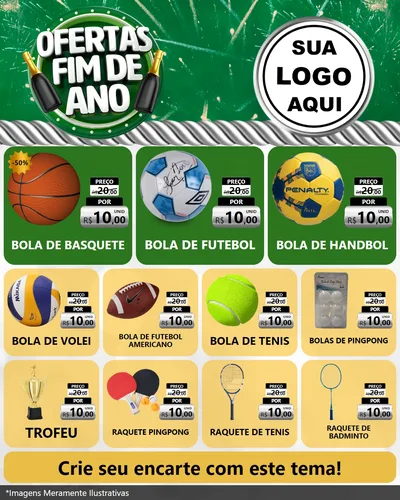 Modelo de Rede Social para Feed Instagram com o tema Ofertas Fim de Ano para Artigos Esportivos