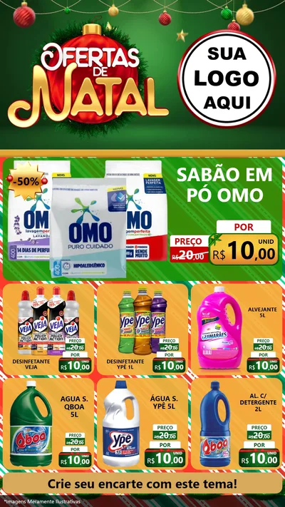 Modelo de Rede Social para Stories com o tema Ofertas de Natal para Produtos de Limpeza