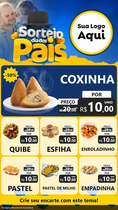 Modelo de Rede Social para Stories com o tema Sorteio Dia Dos Pais para Salgadaria
