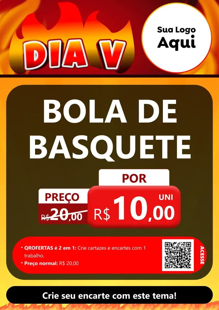 Modelo de Cartaz para Cartaz A4 Vertical com o tema Dia V para Artigos Esportivos