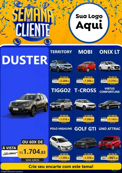 Modelo de Encarte para Encarte A4 Vertical com o tema Semana do Cliente para Concessionaria de Carros