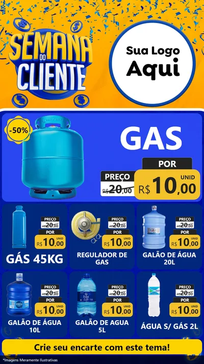 Modelo de Rede Social para Stories com o tema Semana do Cliente para Água e gás