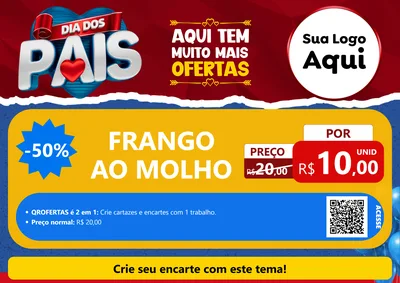 Modelo de Cartaz para Cartaz A4 Horizontal com o tema Dia dos Pais para Restaurante