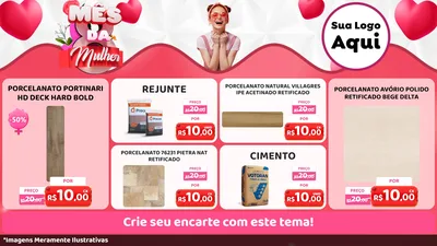 Modelo de TV para TV Horizontal com o tema Mês da Mulher para Pisos e revestimentos