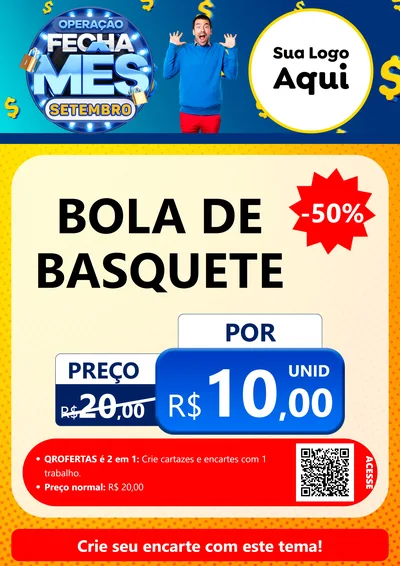 Modelo de Cartaz para Cartaz A4 Vertical com o tema Operação Fecha Mês Setembro para Artigos Esportivos