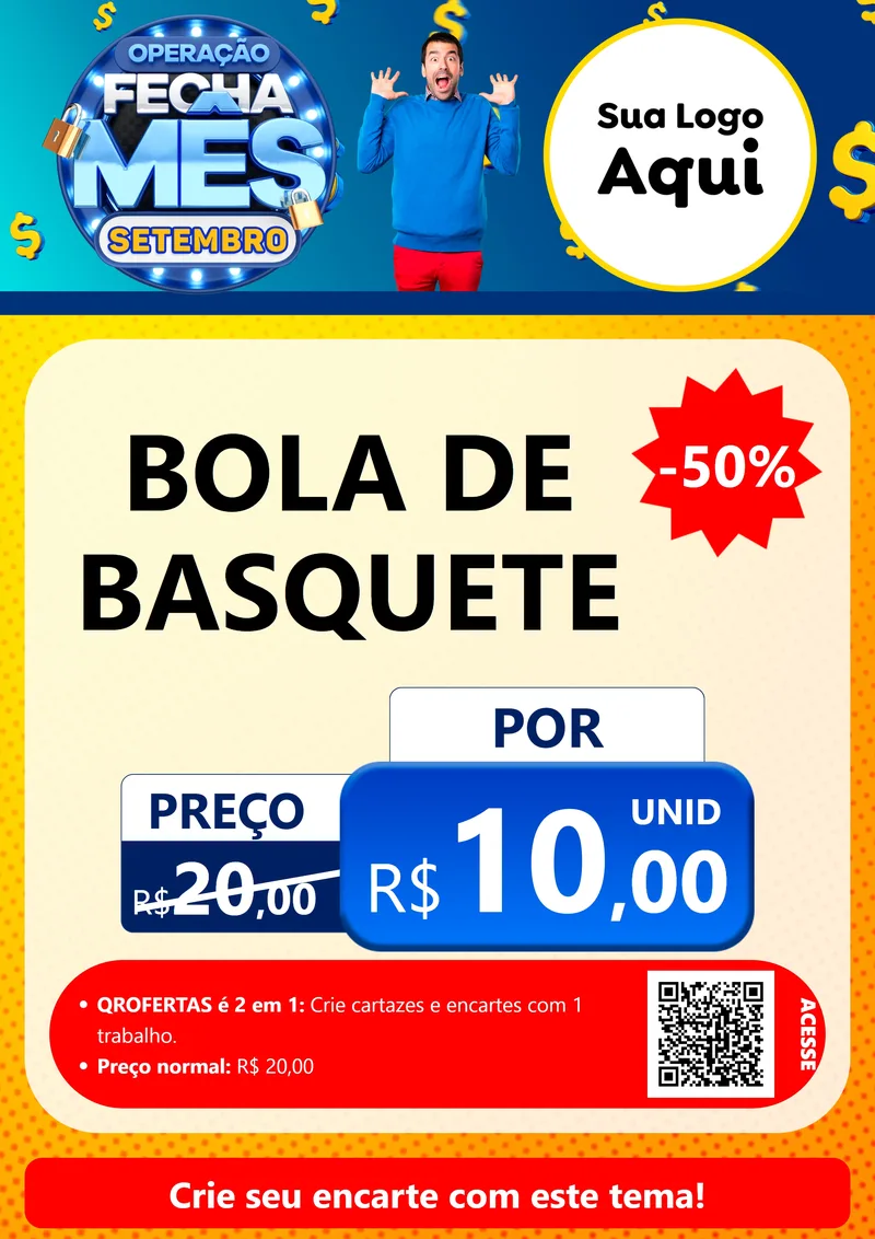 Modelo de Cartaz para Cartaz A4 Vertical com o tema Operação Fecha Mês Setembro para Artigos Esportivos