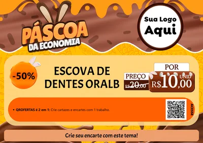 Modelo de Cartaz para Cartaz A4 Horizontal com o tema Páscoa da Economia para Higiene Pessoal