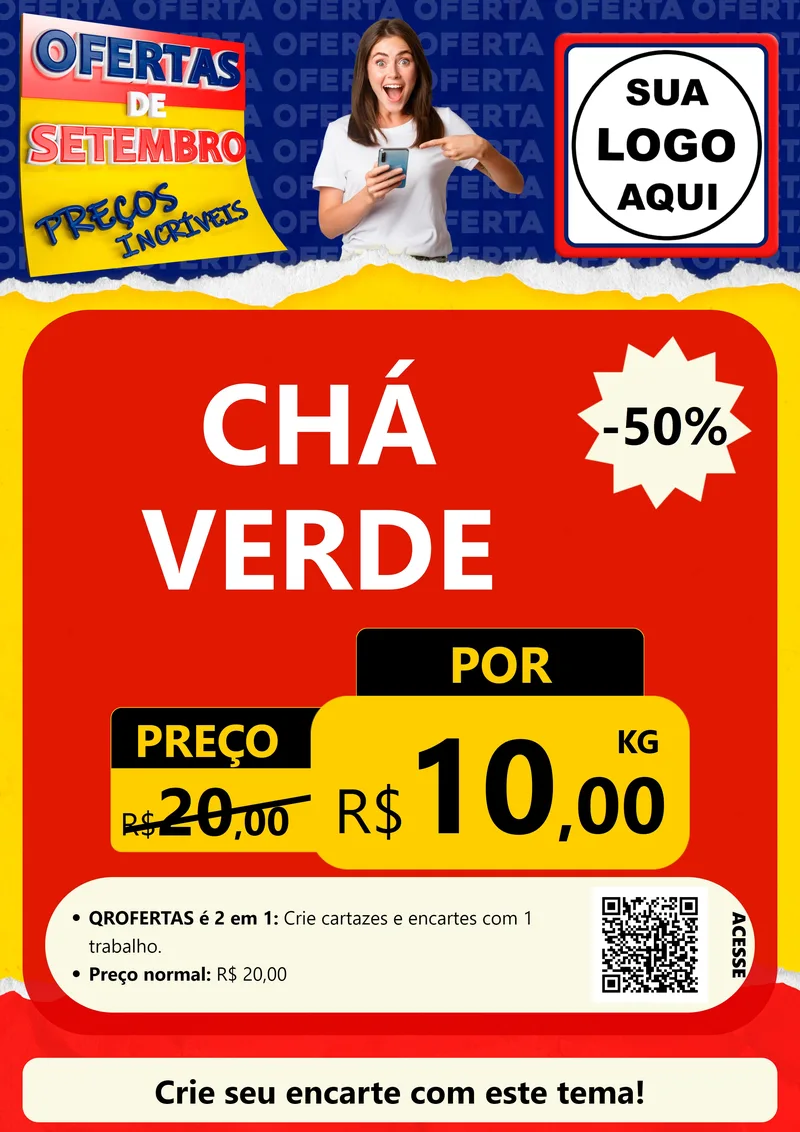 Modelo de Cartaz para Cartaz A4 Vertical com o tema Ofertas de Setembro - Preços Incríveis para Produtos Naturais