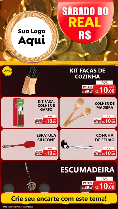 Modelo de TV para TV Vertical com o tema Sábado do Real para Utilidades Domésticas