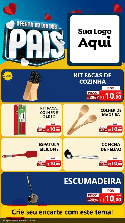 Modelo de TV para TV Vertical com o tema Oferta Do Dia Dos Pais para Utilidades Domésticas