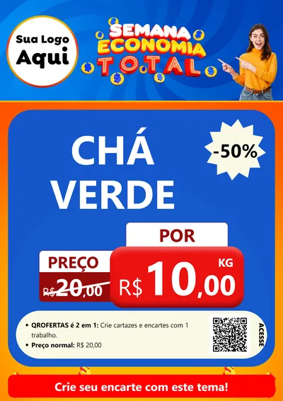 Modelo de Cartaz para Cartaz A4 Vertical com o tema Semana Economia Total para Produtos Naturais