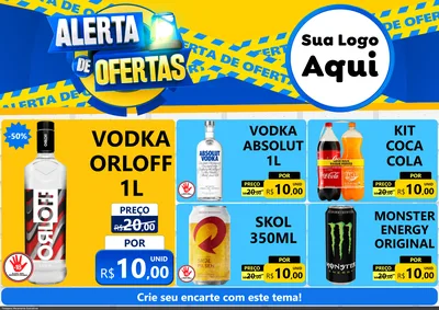 Modelo de Encarte para Encarte A4 Horizontal com o tema Alerta de Ofertas para Distribuidora de bebidas