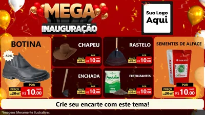 Modelo de TV para TV Horizontal com o tema Mega Inauguração para Agropecuária