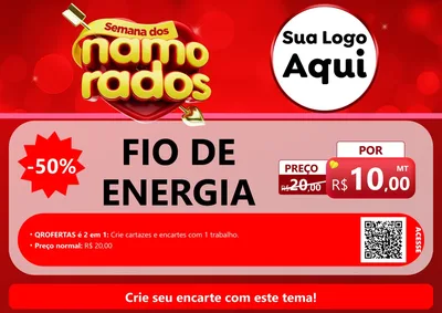 Modelo de Cartaz para Cartaz A4 Horizontal com o tema Semana dos namorados para Materiais Elétricos