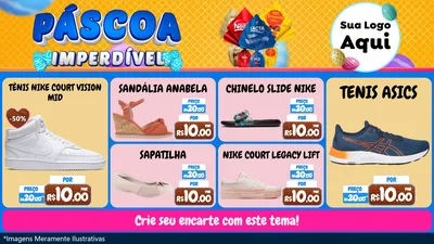 Modelo de TV para TV Horizontal com o tema Páscoa Imperdível para Calçados