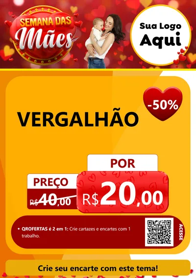 Modelo de Cartaz para Cartaz A4 Vertical com o tema Semana das Mães para Ferragens