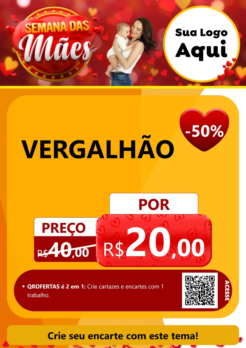 Modelo de Cartaz para Cartaz A4 Vertical com o tema Semana das Mães para Ferragens