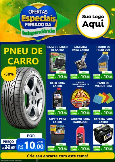 Modelo de Encarte para Encarte A4 Vertical com o tema Ofertas Especiais Feriado da Independência para Auto peças